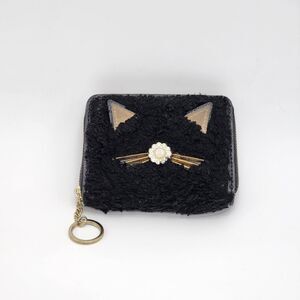 Kate Spade Brighton Lane Dani Black Cat Kitty Wallet Keychain